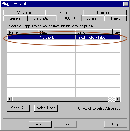 Plugin wizard - triggers